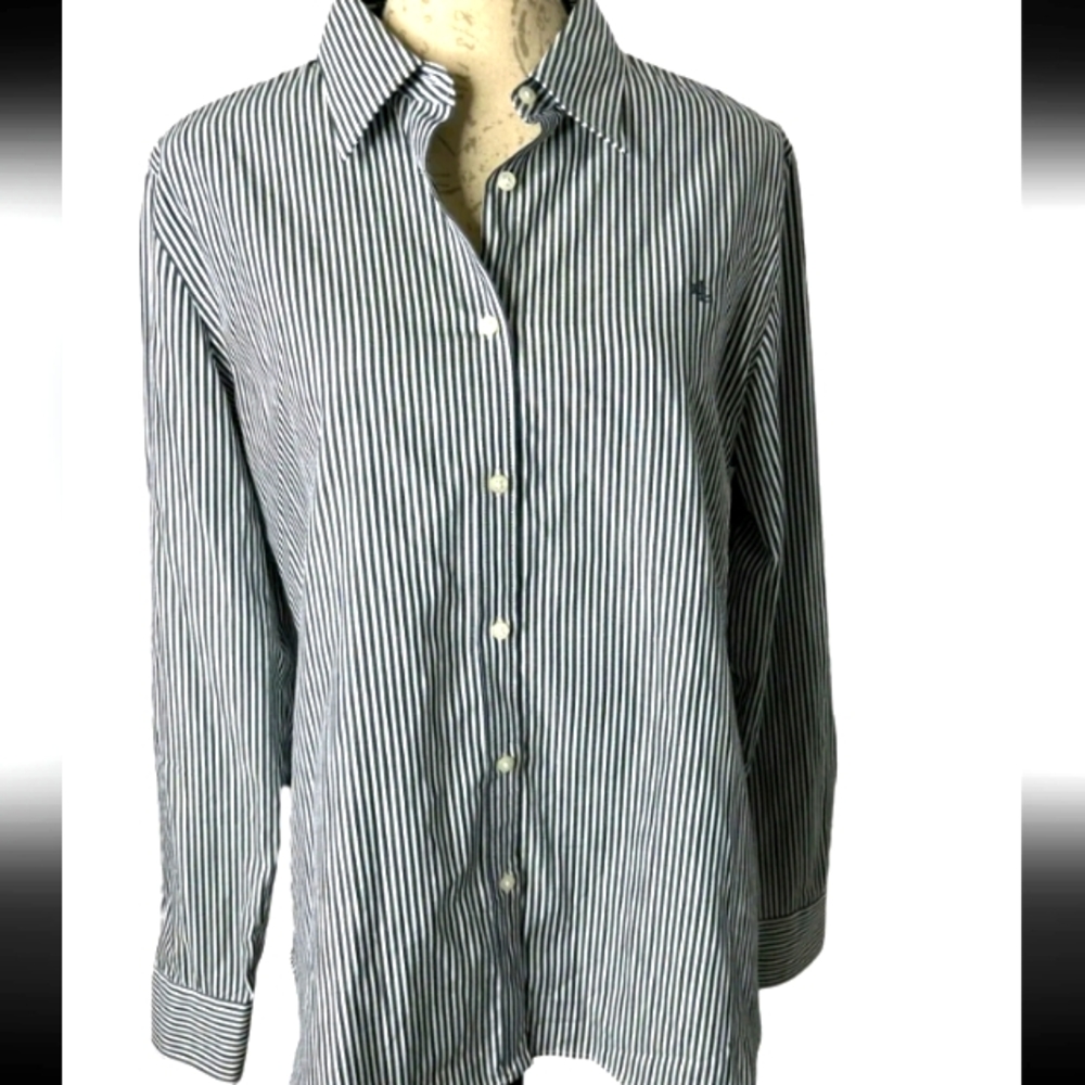 Ralph Lauren black & white striped cotton shirt.Can you always put other people